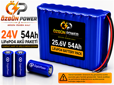24 Volt 54Ah LiFePO4 Lityum Batarya