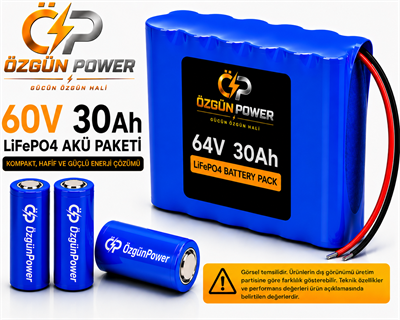 60 Volt 30Ah LiFePO4 Lityum Batarya