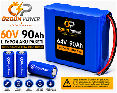 60 Volt 90Ah LiFePO4 Lityum Batarya