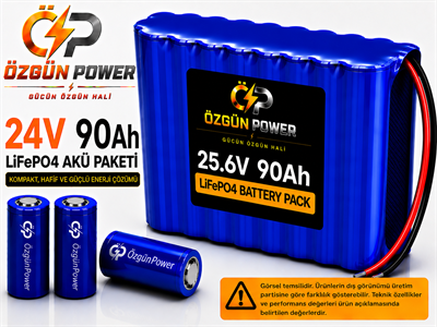 24 Volt 90Ah LiFePO4 Lityum Batarya