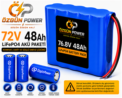 72 Volt 48Ah LiFePO4 Lityum Batarya