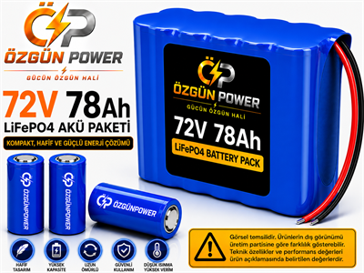 72 Volt 78Ah LiFePO4 Lityum Batarya
