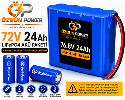 72 Volt 24Ah LiFePO4 Lityum Batarya