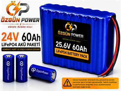 24 Volt 60Ah LiFePO4 Lityum Batarya
