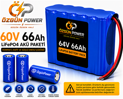 60 Volt 66Ah LiFePO4 Lityum Batarya