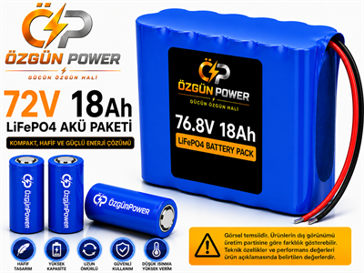 72 Volt 18Ah LiFePO4 Lityum Batarya