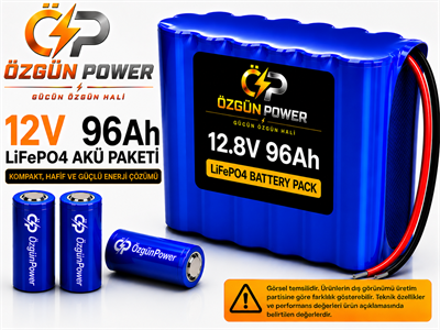 12 Volt 96Ah LiFePO4 Lityum Batarya
