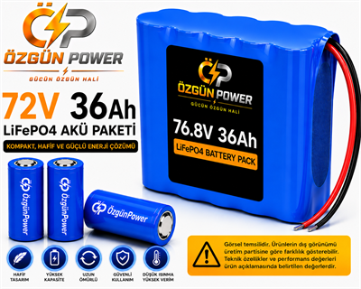 72 Volt 36Ah LiFePO4 Lityum Batarya