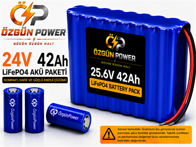 24 Volt 42Ah LiFePO4 Lityum Batarya