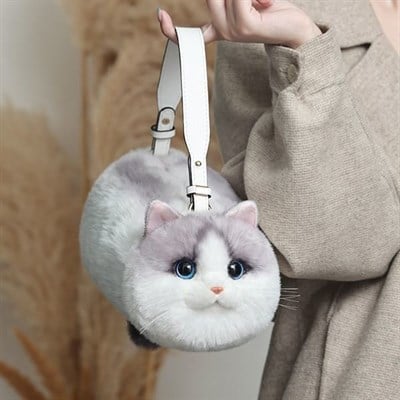Dream Vest Kedi El Çantası Beyaz