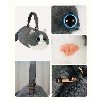 Dream Vest Kedi El Çantası Gri