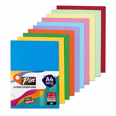 PİN RENKLİ FOTOKOPİ KAĞIDI A4 100 LÜ