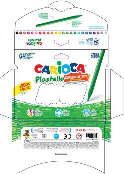 Plastello Elleri Kirletmeyen Yıkanabilir Pastel Boya Kalemi 24Lü