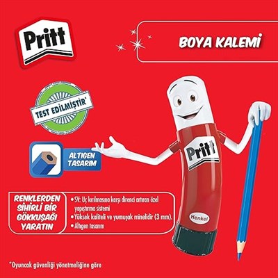 Pritt---Boya Kalemi - 12 Renk - Karton Kutu