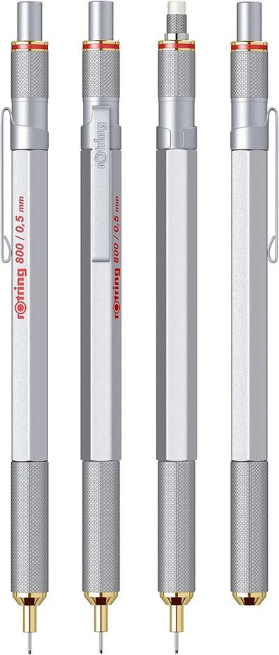 Rotring 800 Mekanik Kurşun Kalem, Krom 0.5 Mm