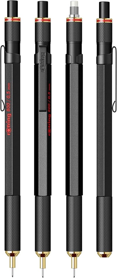 Rotring 800 Mekanik Kurşun Kalem, Siyah 0.5 Mm
