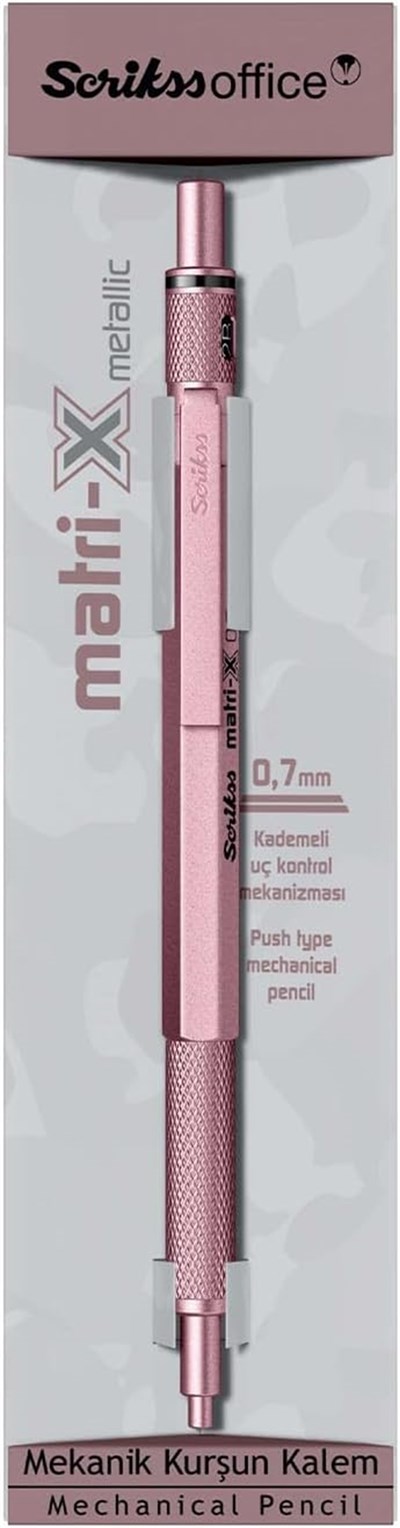 Scrikss Matrı-X  Versatil 0.7 Mm Metalik Açık Pembe Şeffaf Amb.