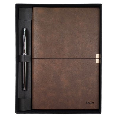 Scrikss Premıum Defter Toledo A5 Kahverengi & 800 Roller Titanyum Set