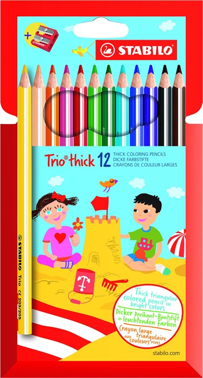 Stabılo Trio Thick 12Li + Kalemtıraş Hartung