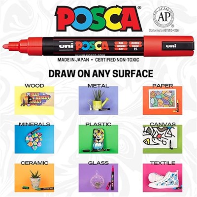 Uni Posca 1.8-2.5 Su Bazlı Poster Markörü Pembe N