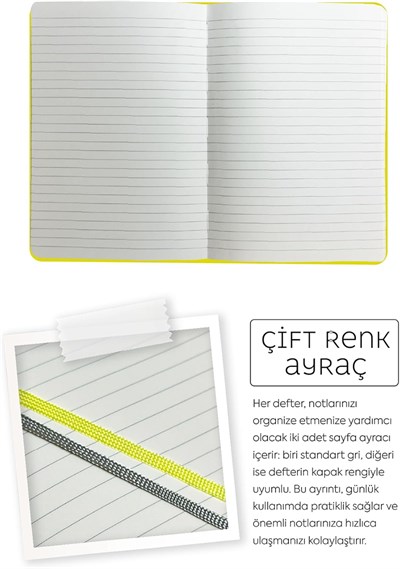 Victorias Journals Classic Esnek Kapak Defter 13X21 70Gr 400Sf Çizgili Sarı