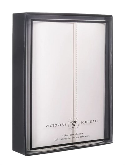 Victorias Journals Verse-Vegan Deri Organizer Defter A6 Değişebilen İç 120 Gr., 120 Yaprak. Kutulu-Beyaz