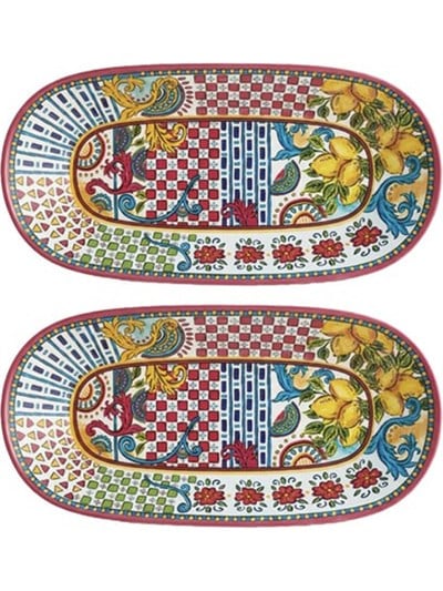 Lucky Art Lemozia Melamin 2'li Baton Sunum Tabağı - 43 cm LYBF 027