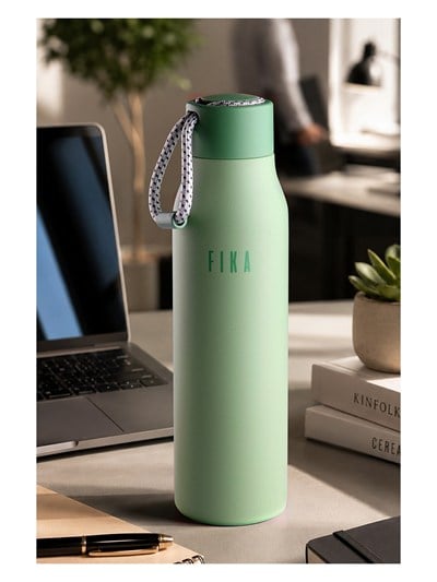 Neoflam Fika Rento Sızdırmaz Vidalı Kapaklı Geniş Ağızlıklı Kolay Taşınabilir Çelik Termos 600 ML - Mint Yeşili