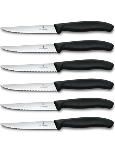 Vıctorınox Mutfak 6'lı Steak Biftek Bıçağı Siyah 6.7233.6