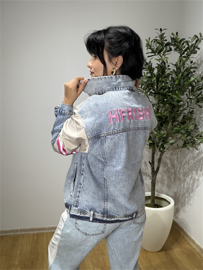 Taş Denim Garnili Tasarım Ceket