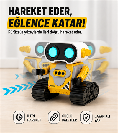 Uzaktan Kumandalı El Hareketlerine Duyarlı Wall-E Benzeri Oyuncak Robot 12 Cm.