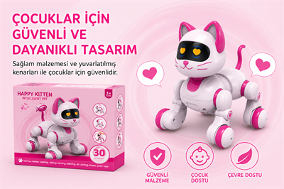 Uzaktan Kumandalı İnteraktif Şarjlı Akıllı Kedi