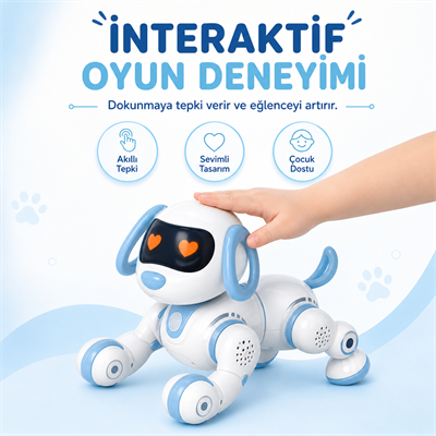 Uzaktan Kumandalı İnteraktif Şarjlı Akıllı Robot Köpek