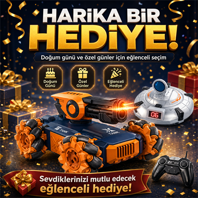 Uzaktan Kumandalı Işıklı Atış Hedefli Ufo Avcısı Akrobatik Dublör Tank Araba