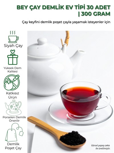 Bey Çay Demlik Ev Tipi 30 adet | 300 g