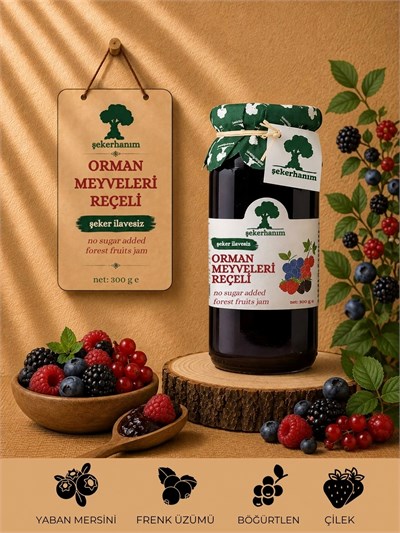 Şeker İlavesiz Orman Meyveleri Reçeli | 300 g