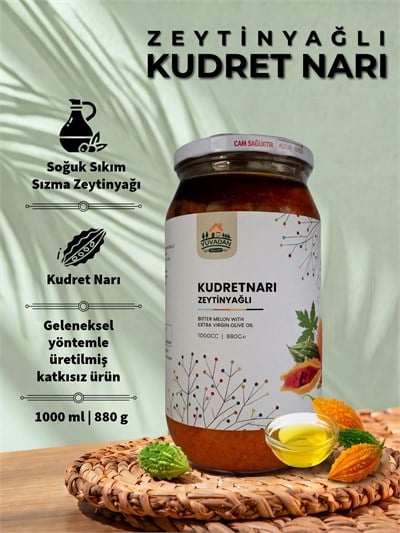 Zeytinyağlı Kudret Narı | 1000 ml | soğuk sıkım sızma zeytinyağı ile hazırlandı