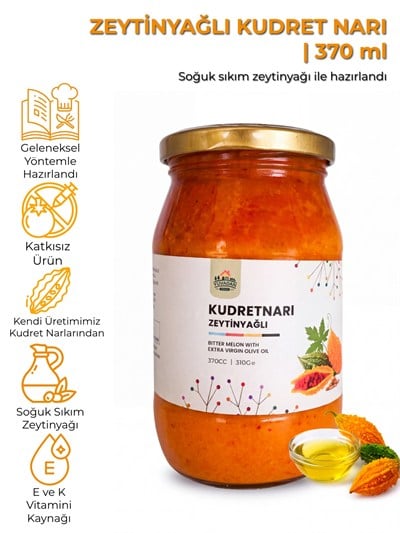 Zeytinyağlı Kudret Narı | 370 ml | soğuk sıkım sızma zeytinyağı ile hazırlandı