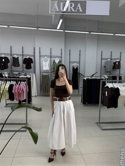 Kemerli Midi Boy Pantolon 
