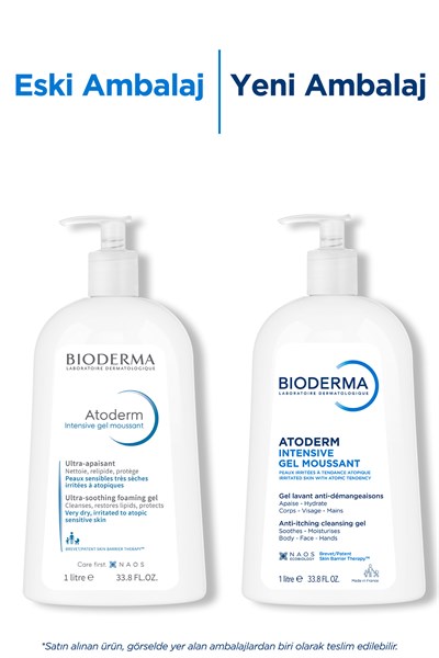 Atoderm Intensive Foaming Gel Çok Kuru, Atopi Eğilimli Cilt Onarıcı Temizleme Jeli Niasinamid 1 Lt