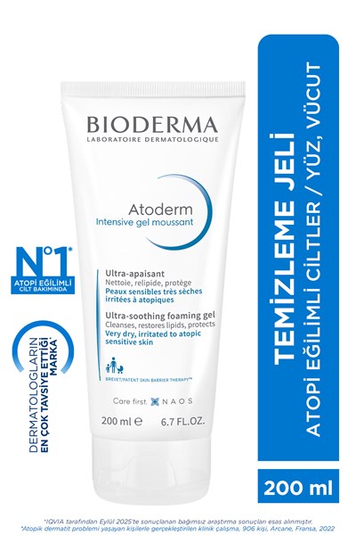 Atoderm Intensive Foaming Gel Çok Kuru, Atopi Eğilimli Cilt Onarıcı Temizleme Jeli Niasinamid 200ml