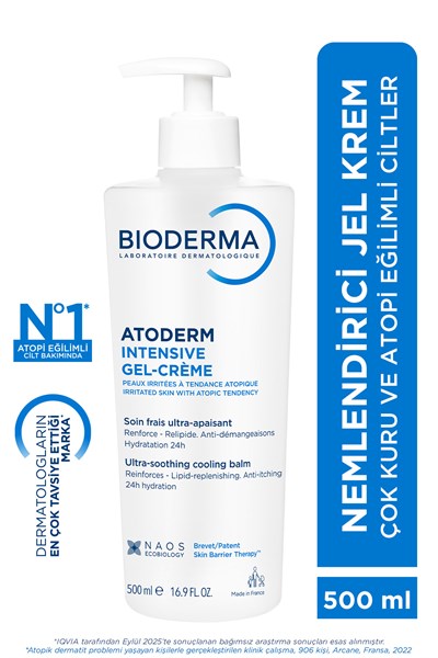 Atoderm Intensive Gel Cream Kuru,Atopi Eğilimli Cilt Niasinamid İçeren Nemlendirici Jel Krem 500 ml
