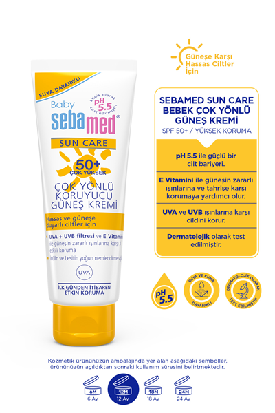 Baby SPF 50+ UVA - UVB Filtresi ve E Vitamini Etkili Çok Yönlü Koruyucu Çocuk Güneş Kremi 75 ml