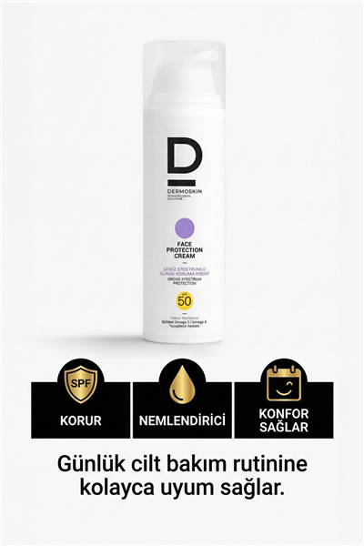 Face Protection Cream Spf 50+ | Nemlendirici Yüz Güneş Kremi | Suya Dayanıklı | 50 ml