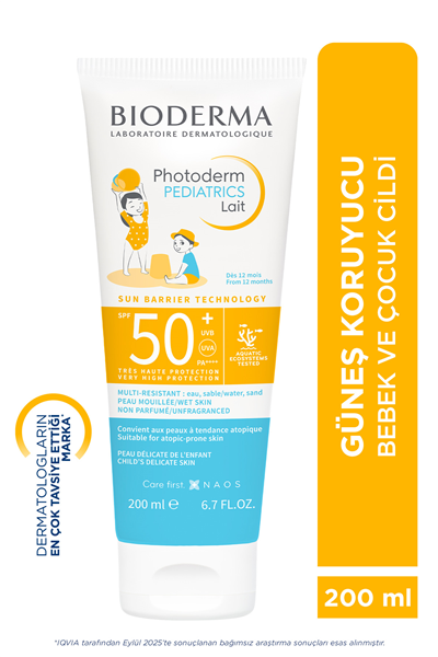 Photoderm Pediatrics Lait SPF50+ Antioksidan Yüksek Korumalı Süt Formda Çocuk Güneş Kremi 200 ML