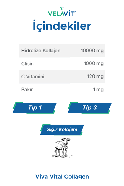 Viva Vital Collagen 30 Toz Saşe 10.000 Mg, Ekstra Glisinli Kollajen