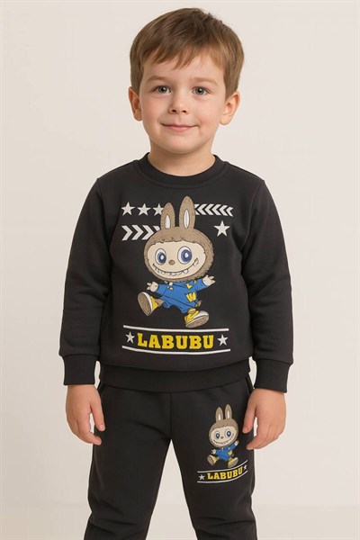 NEO Kids Çocuk Füme Labubu Baskılı Eşofman Takımı 👕👖
