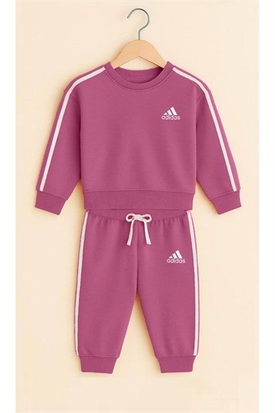 Neo Kids Kız Çocuk Çizgili Spor Takım – Pembe Alt Üst Kombin