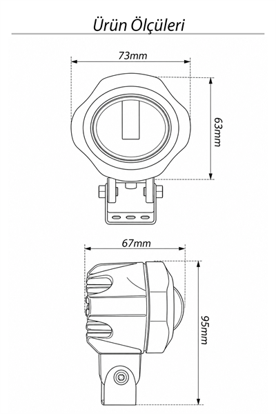 Motosiklet Sis Lambası 2 ADET Mercekli Çift Renkli Beyaz ve Sarı 12V-24V Döküm Gövde 20 W