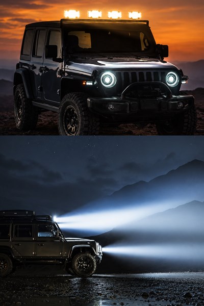 60W Oval TIR Super LED Sarı Angel Çakar Modlu Mercekli Off Road Aydınlatma Ledi 12V-24V Demir Döküm Siyah Renk